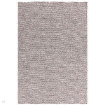 Zander Modern Plain Basketweave Hand-Woven Heavy-Weight Chunky Textured Space-Dyed Wool Blend Low-Profile Looped Pile Charcoal Grey/Off White Rug-Asiatic Carpets-Rug Love - The Most Loved Rug Store